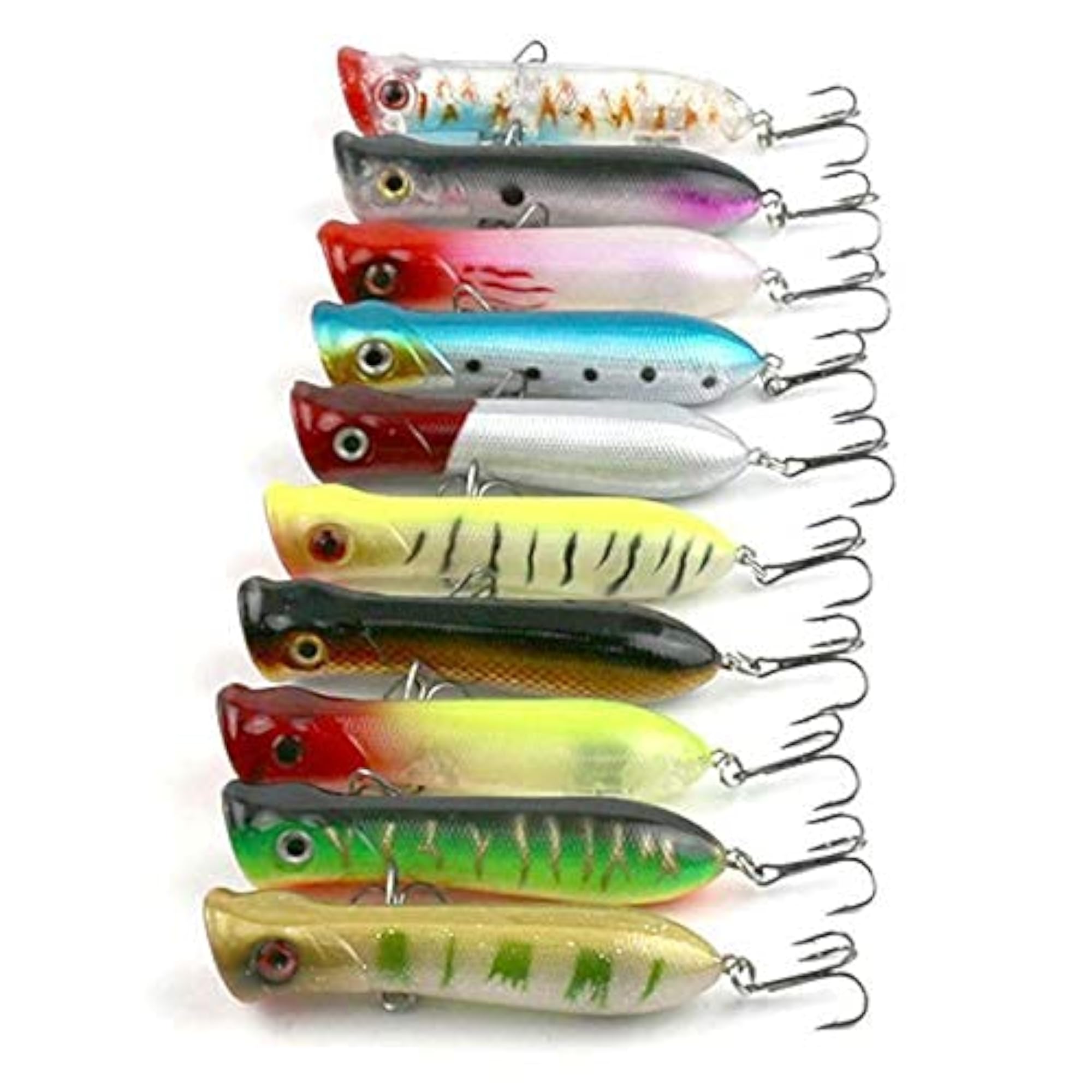 Imported Fishing Lures, 10 Pcs Hard Bait Popper